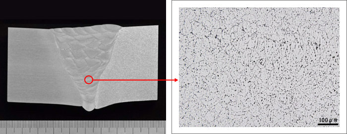 溶接部の断面マクロ組織イメージ