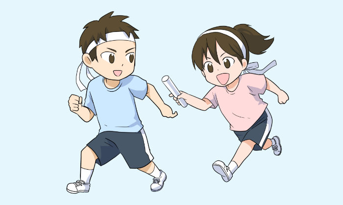 イラスト：バトンリレーのイメージ